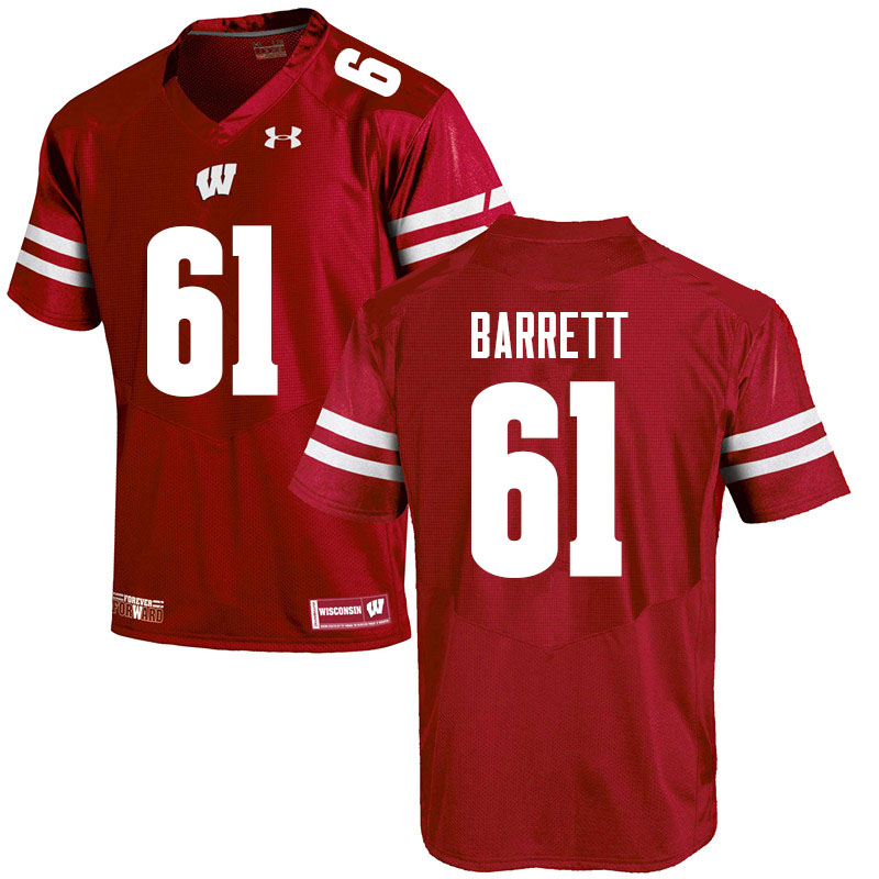 Men #61 Dylan Barrett Wisconsin Badgers College Football Jerseys Sale-Red